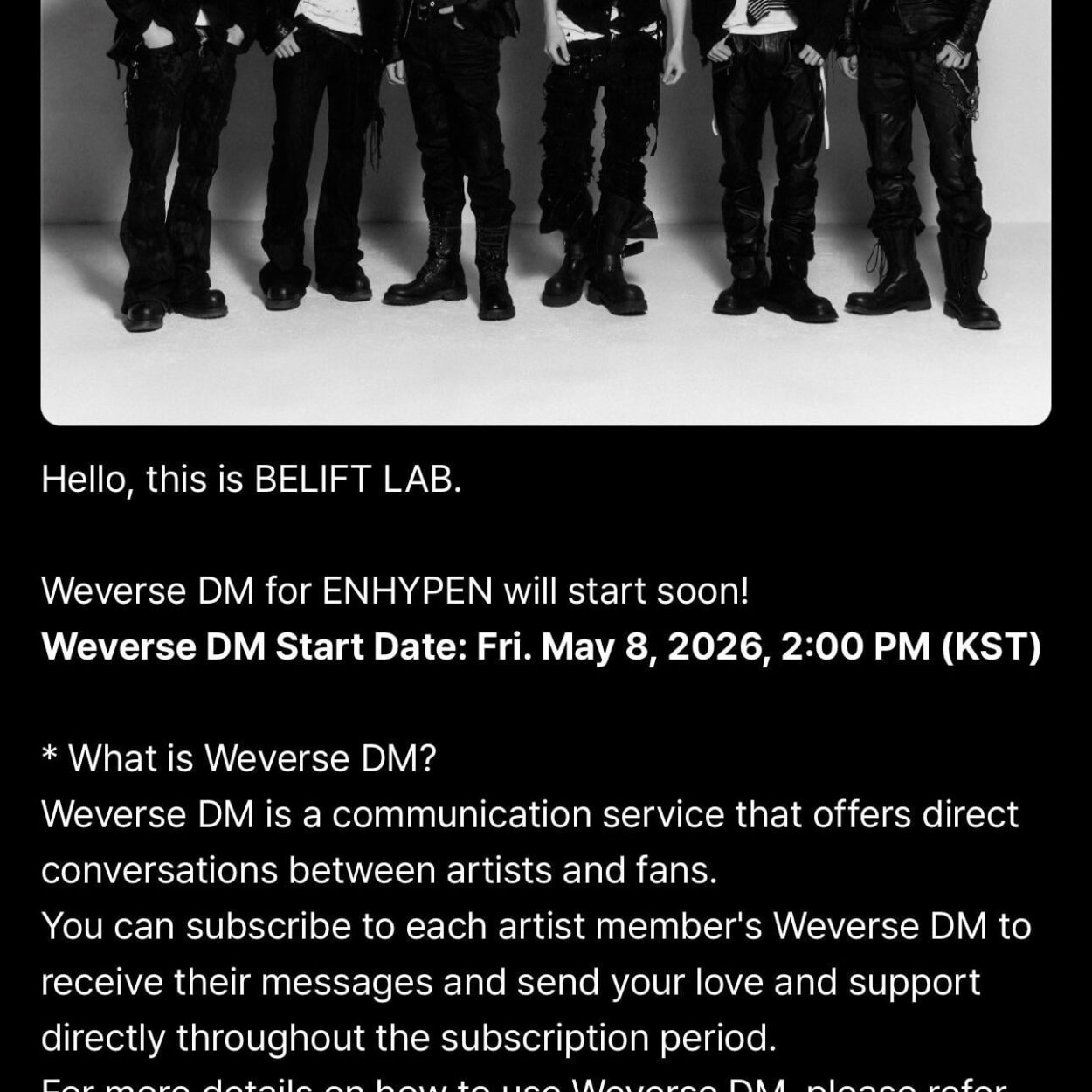 260504 [NOTICE] Weverse DM for ENHYPEN Coming Soon