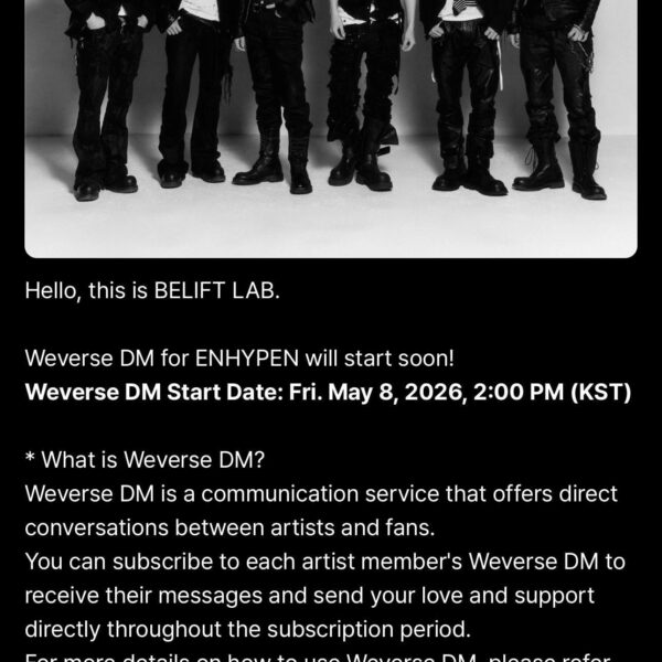 260504 [NOTICE] Weverse DM for ENHYPEN Coming Soon