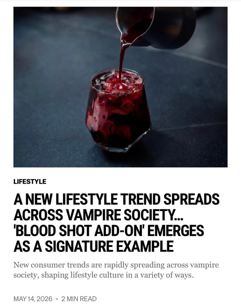 260514 Vampire Now added a new article to the Lifestyle section of their website