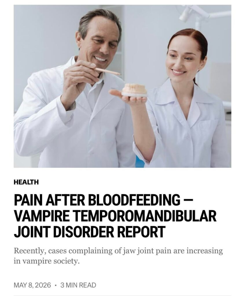 260508 Vampire Now added a new article to the Health section of their website