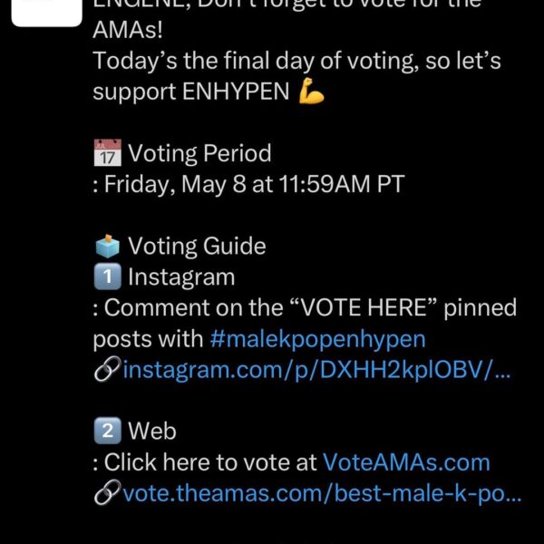 260508 ENHYPEN OFFICIAL Twitter: AMAs Final Day of Voting