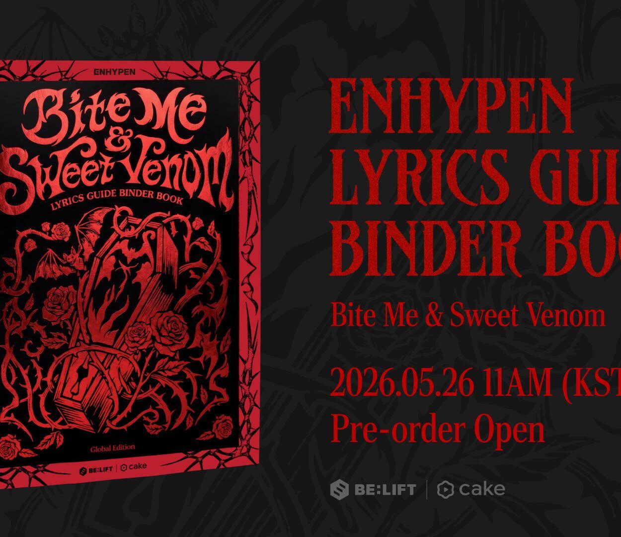 260522 ENHYPEN will release a Lyrics Guide Binder Book in collaboration with Cake X